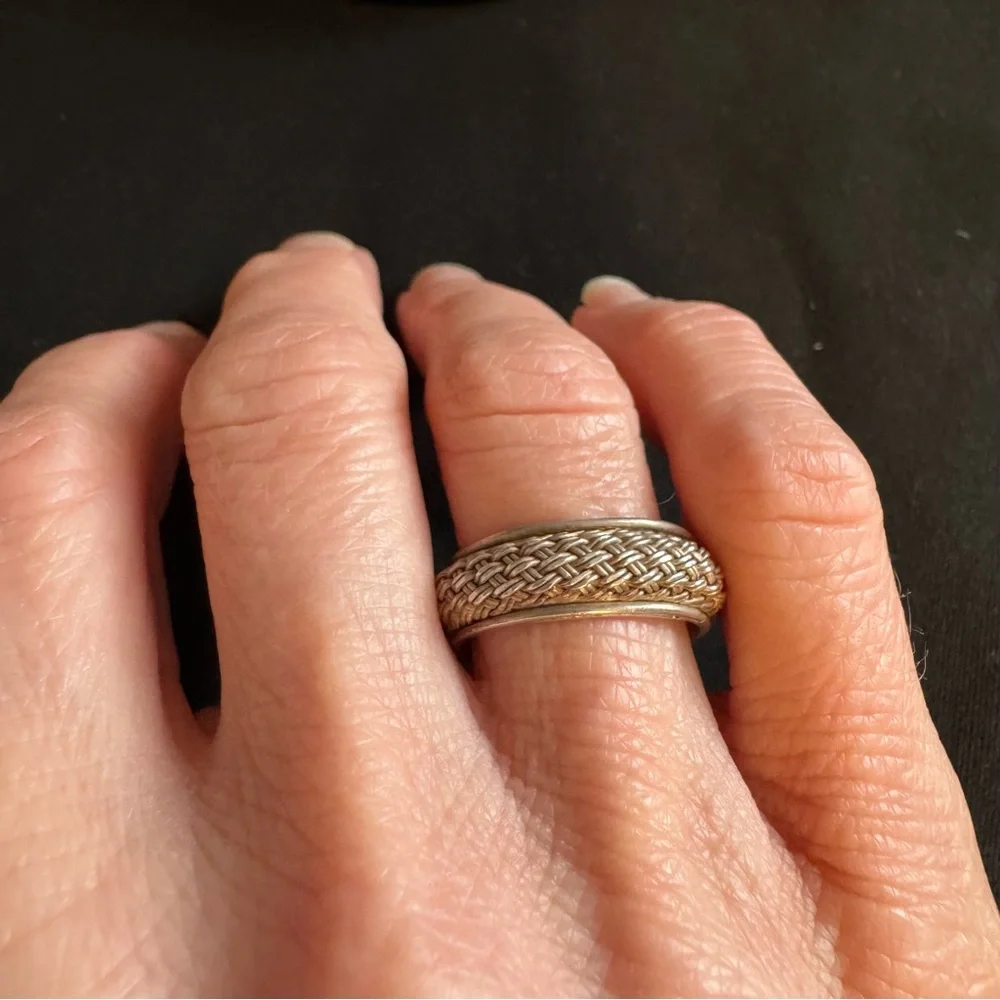 Sterling Silver Basketweave Band Ring